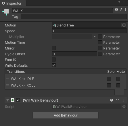 Walk State Behaviour